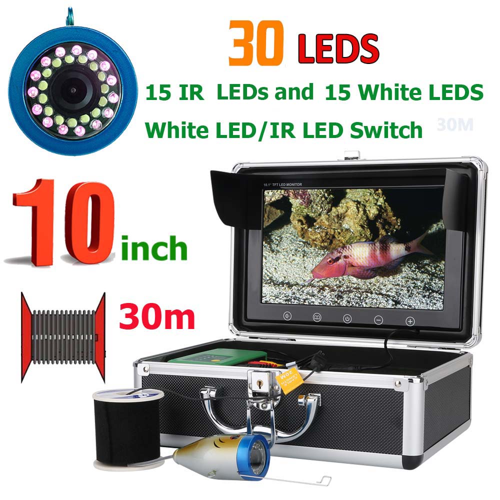 Fish Finder Cable - MaoTeWang 10 ''ฤดูหนาวFish Finderกล้องตกปลาใต้น้ําDoble 15M/30M/50M 1000TVLสําหรับน้ําแข็ง/ทะเล/ตกปลาแม่น้ํา