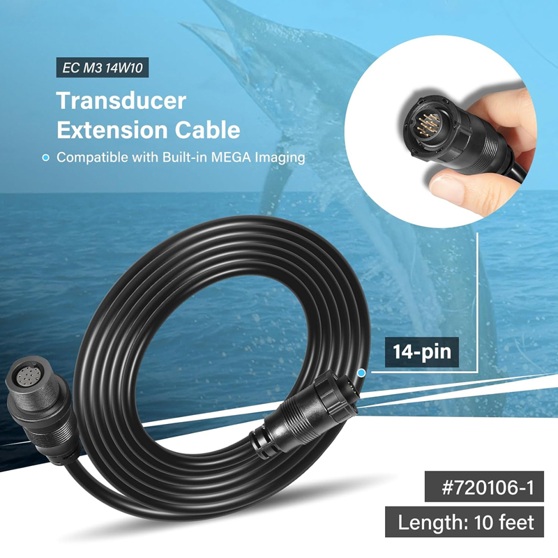 Fish Finder Cable - สายต่อขยายทรานสดิวเซอร์ 10 ฟุต 14 พิน เหมาะสำหรับ