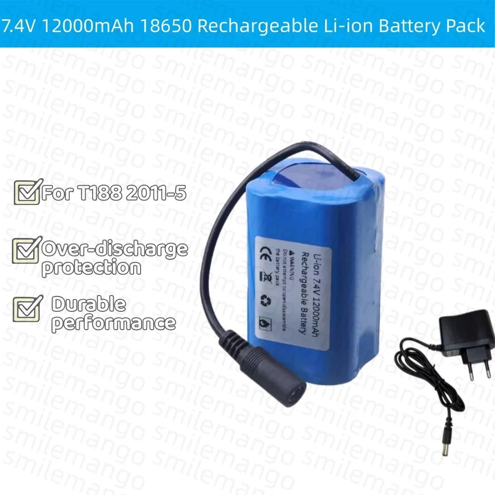 Fish Finder Charger - 7.4V 12000mAh แบตเตอรี่พร้อมเครื่องชาร์จ USB สำหรับ T188