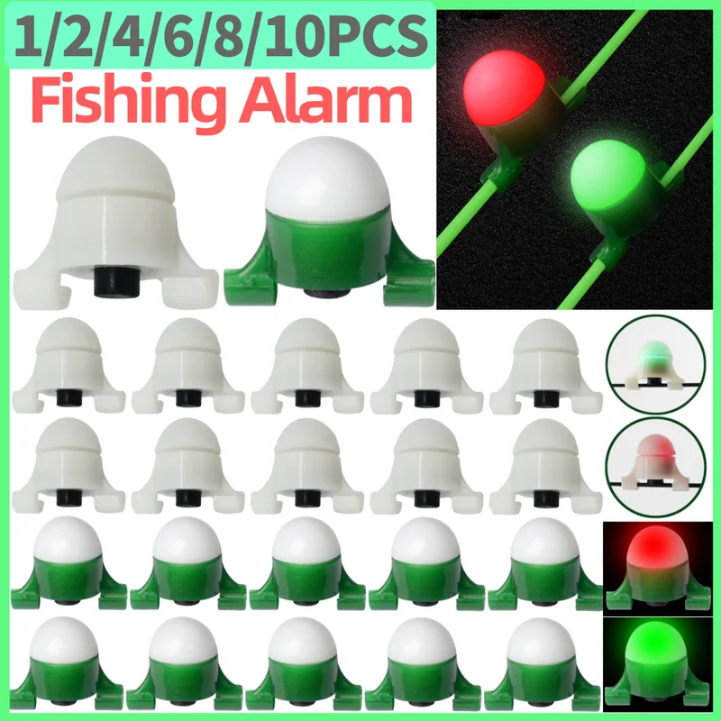 Bite Alarm - ไฟเตือนตกปลา LED 2-8 ชิ้น ไฟแจ้งเตือนการกัดเบ็ดแบบหนีบปลายคันเบ็ด พร้อมเสียงเตือนอัจฉริยะ