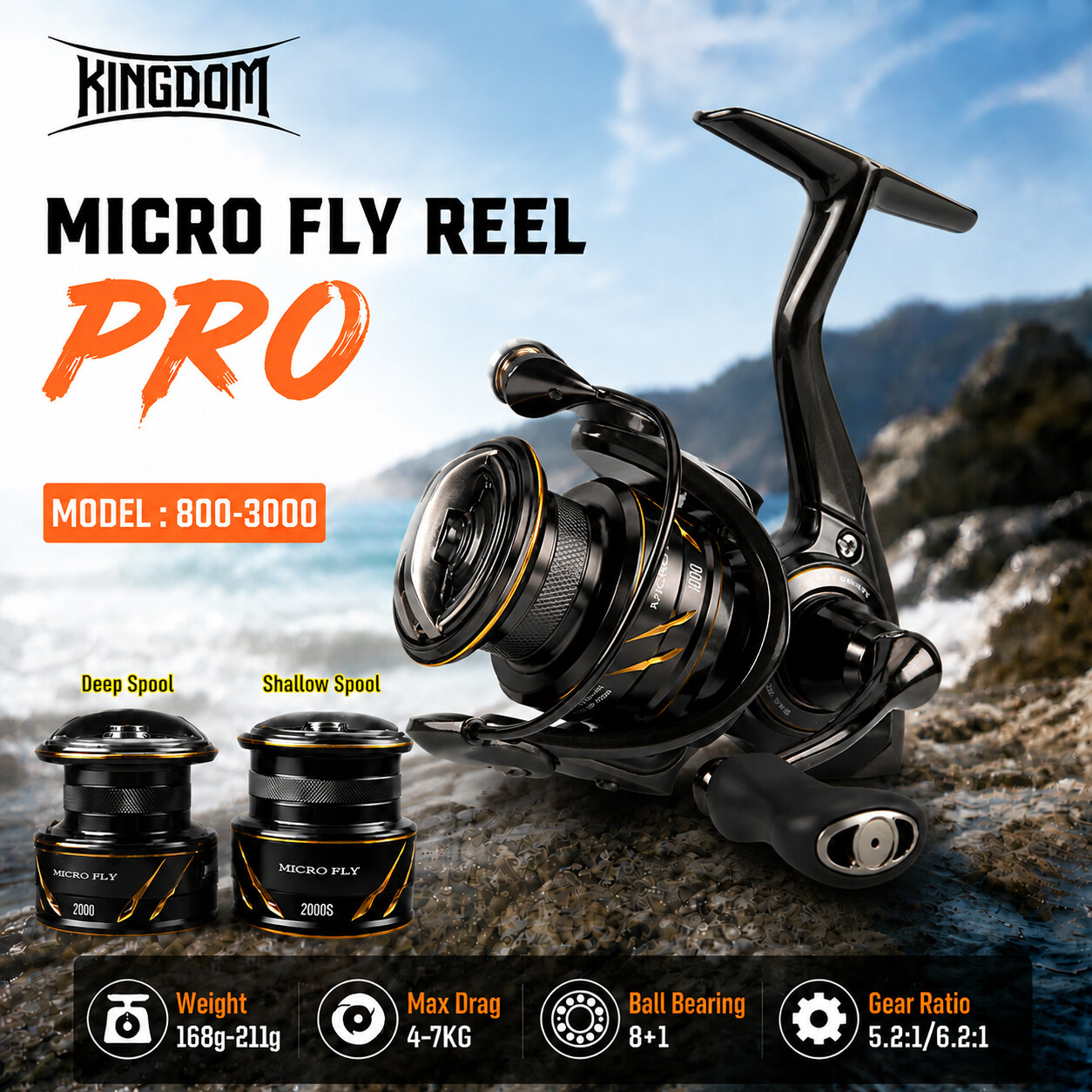 Shimano Reel Stradic - รอกตกปลา Kingdom Micro Fly Pro รุ่น