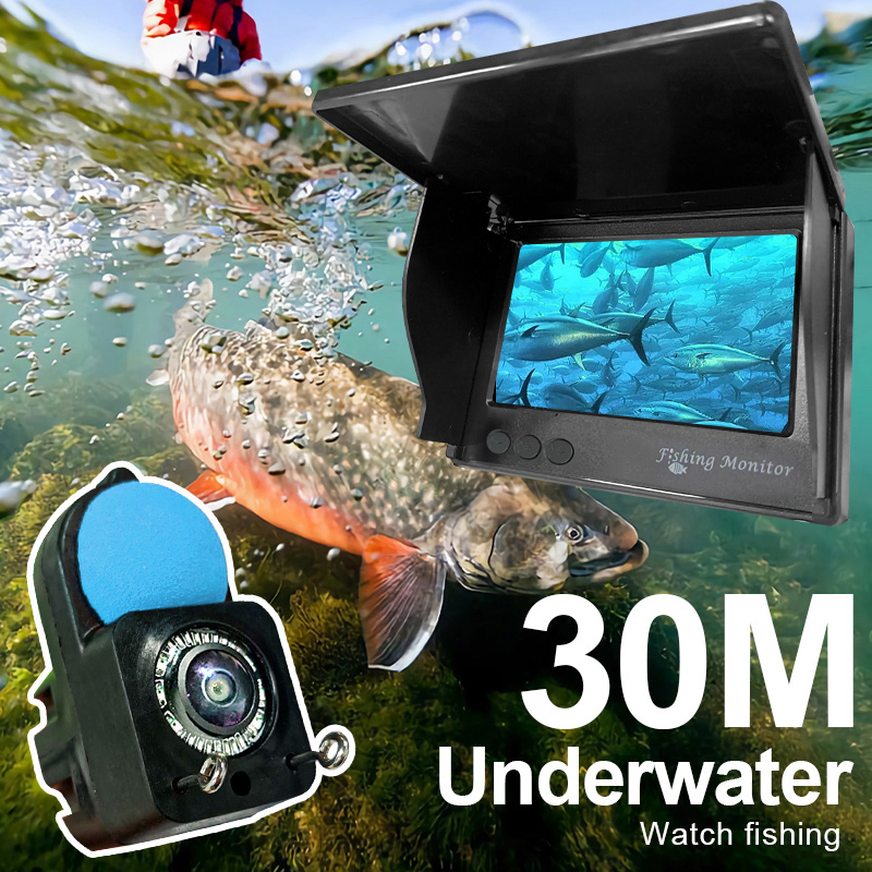 Fishing Depth Finder - กล้องตกปลาใต้น้ำ 1080P HD กล้องอินฟราเรดแบบพกพา กล้องค้นหาปลาสำหรับตกปลาบนน้ำแข็ง 15M