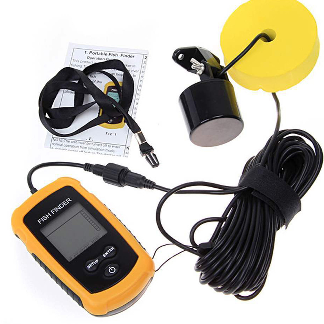 เครื่องตรวจจับปลาแบบพกพา 100 เ - Fishing Depth Finder บทวิจารณ์และราคา