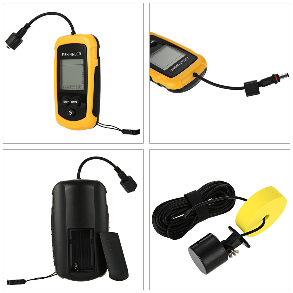 เครื่องตรวจจับปลาแบบพกพา 100 เ - Fishing Depth Finder บทวิจารณ์และราคา
