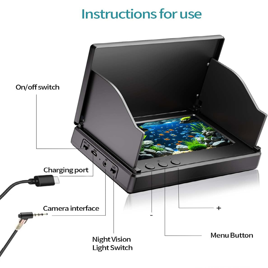 เครื่องหาปลาแบบพกพา FOURQ หน้า - Fishing Depth Finder บทวิจารณ์และราคา