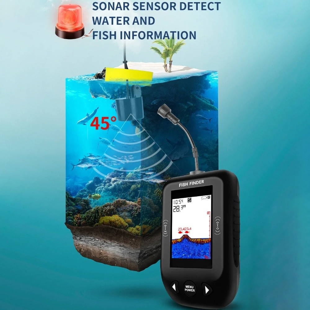 เครื่องหาปลา 45 องศา XF03 ระยะ - Fish Finder Portable บทวิจารณ์และราคา