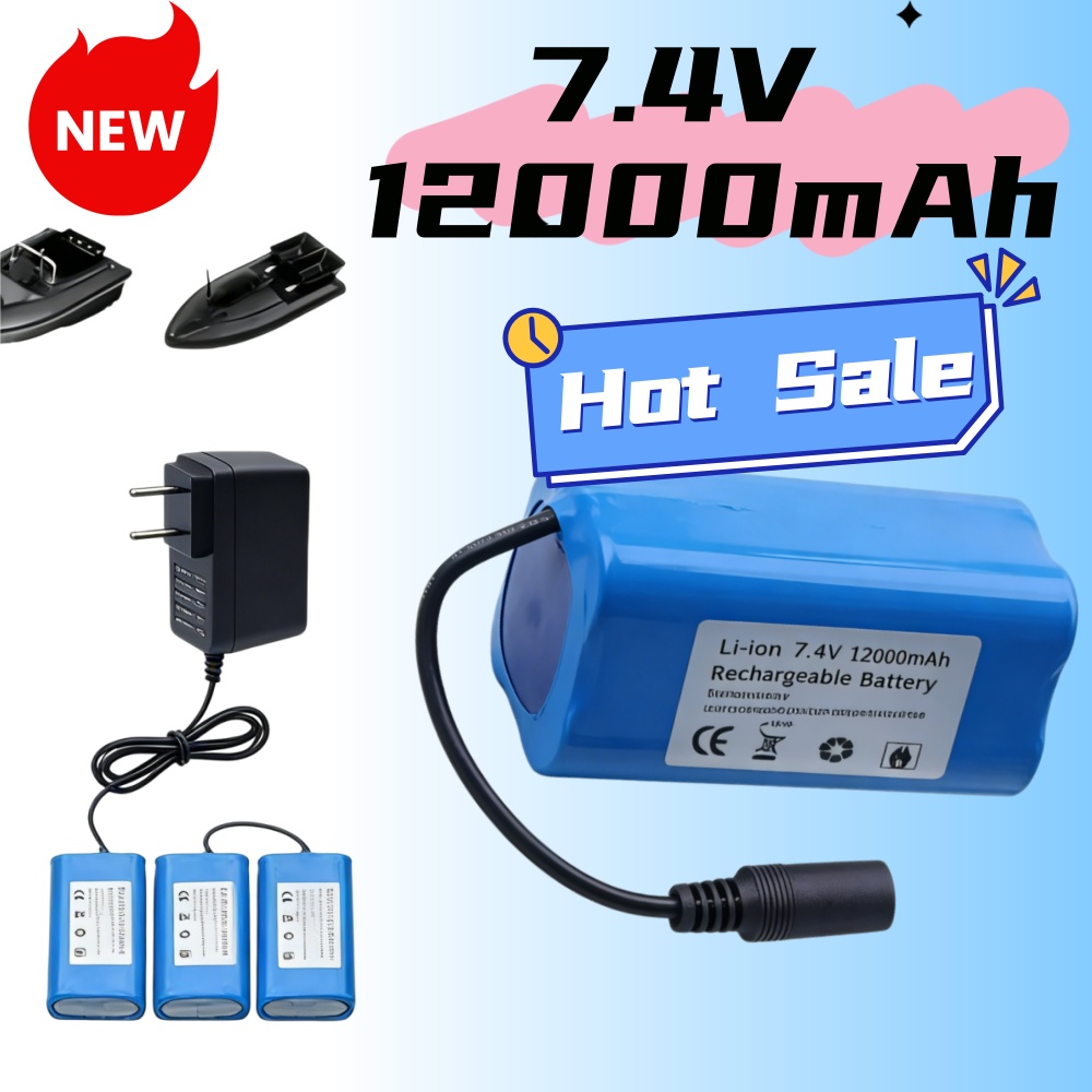 7.4V 12000mAh แบตเตอรี่พร้อมเค - Fish Finder Charger บทวิจารณ์และราคา